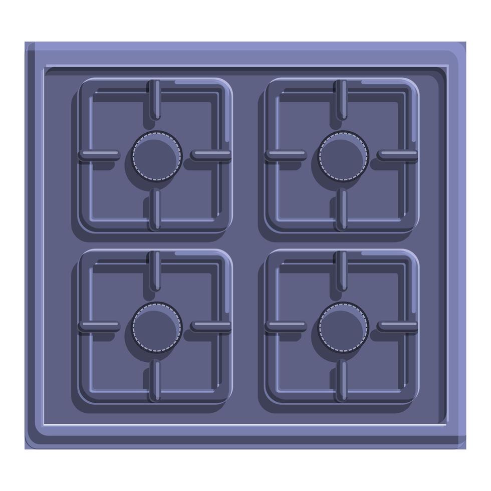 Grill burning gas stove icon, cartoon style vector