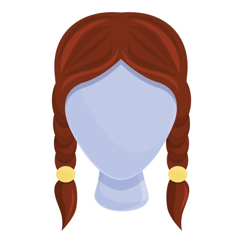 School wig icon, cartoon style vector