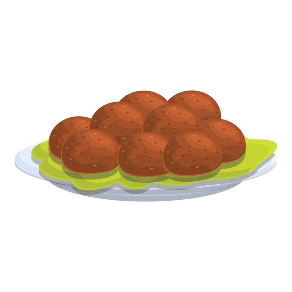 Falafel balls icon, cartoon style vector