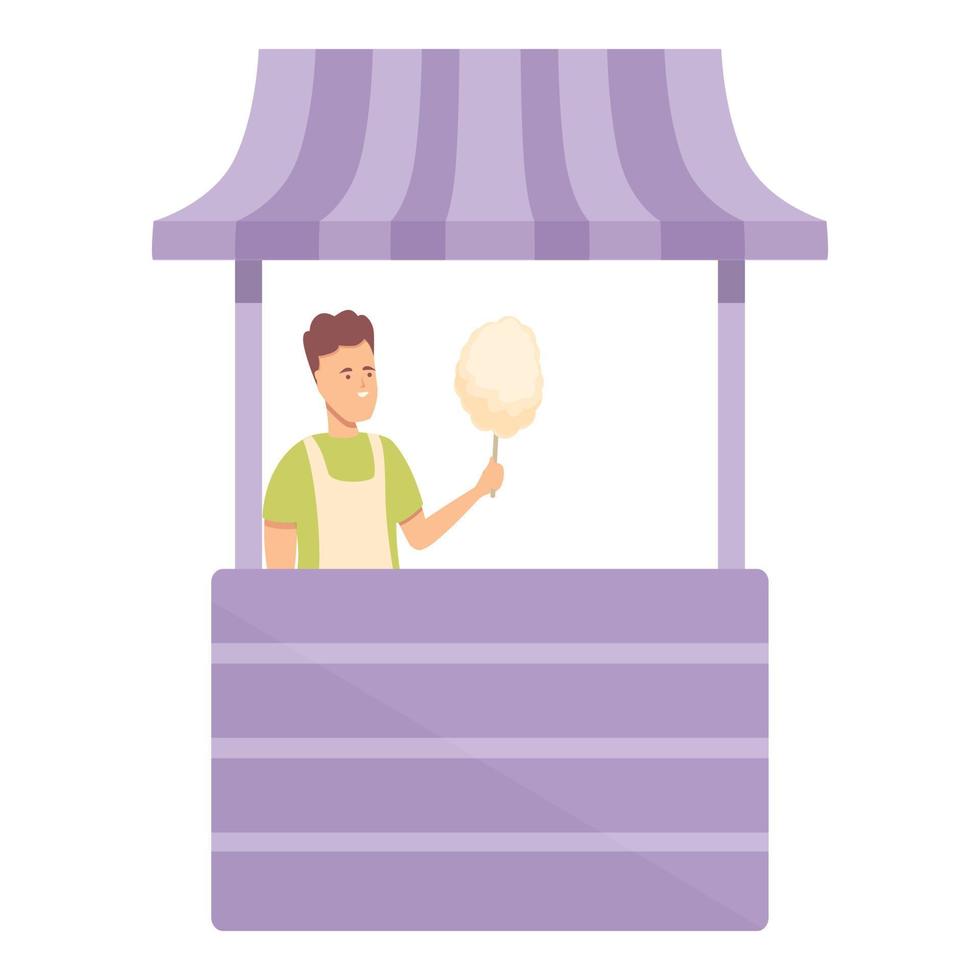 Purple candy cart icon cartoon vector. Street vendor vector