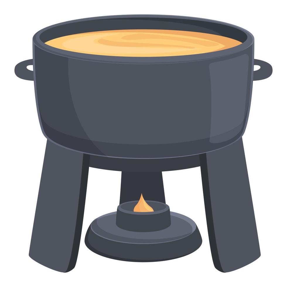 Food fondue icon cartoon vector. Dinner cooking vector