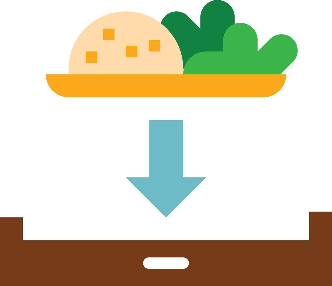 bandeja ingrediente alimentario preparar cocina - icono plano vector