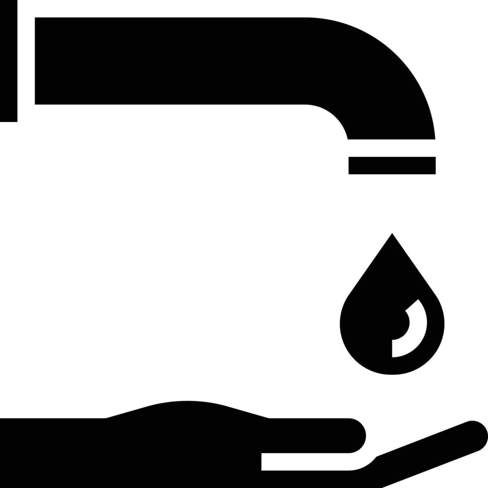 water saving hand wash clean ecology - solid icon vector