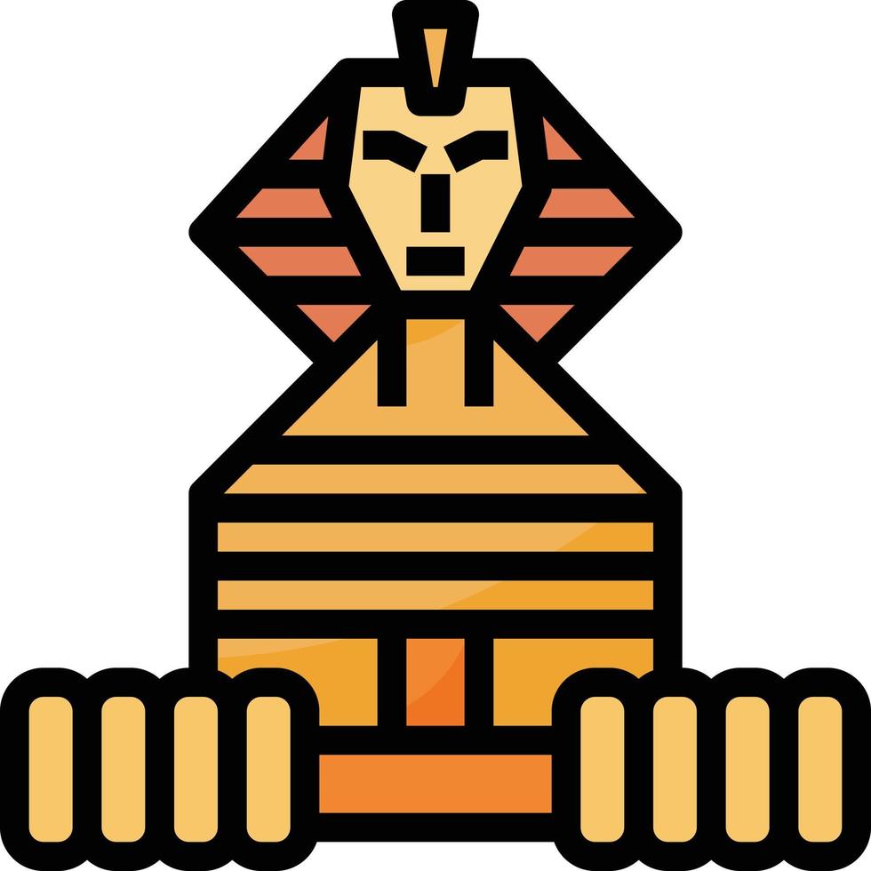 great sphinx egypt landmark sphinx ancient - filled outline icon vector