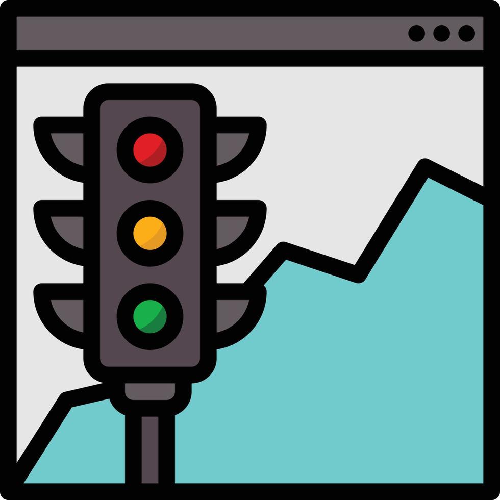 traffic monitoring chart analysis seo - filled outline icon vector