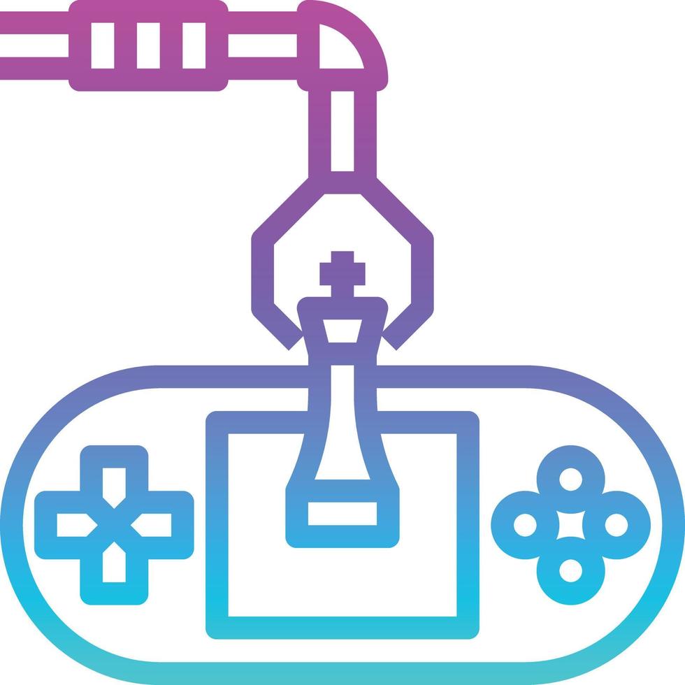 game console ai artificial intelligence - gradient icon vector