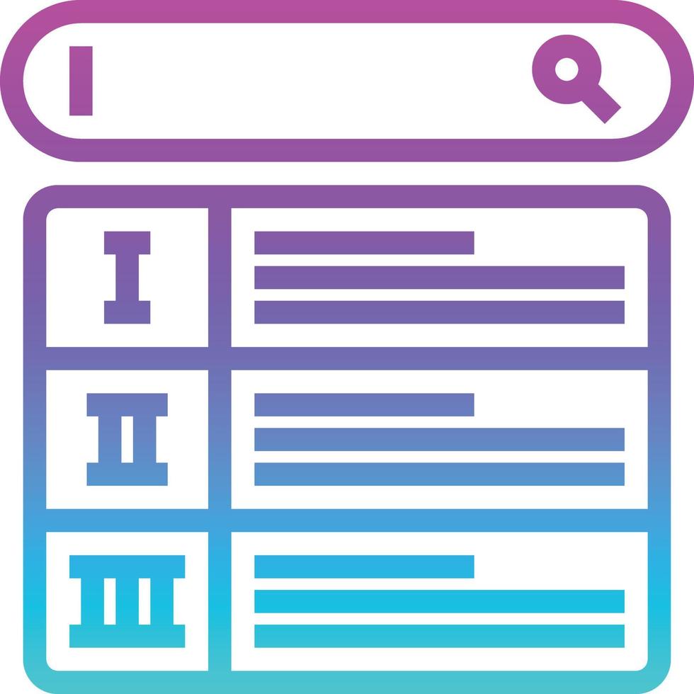 ranking search result page seo - gradient icon vector
