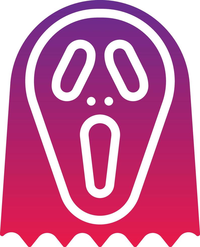 mask ghost scream hallow halloween - solid gradient icon vector