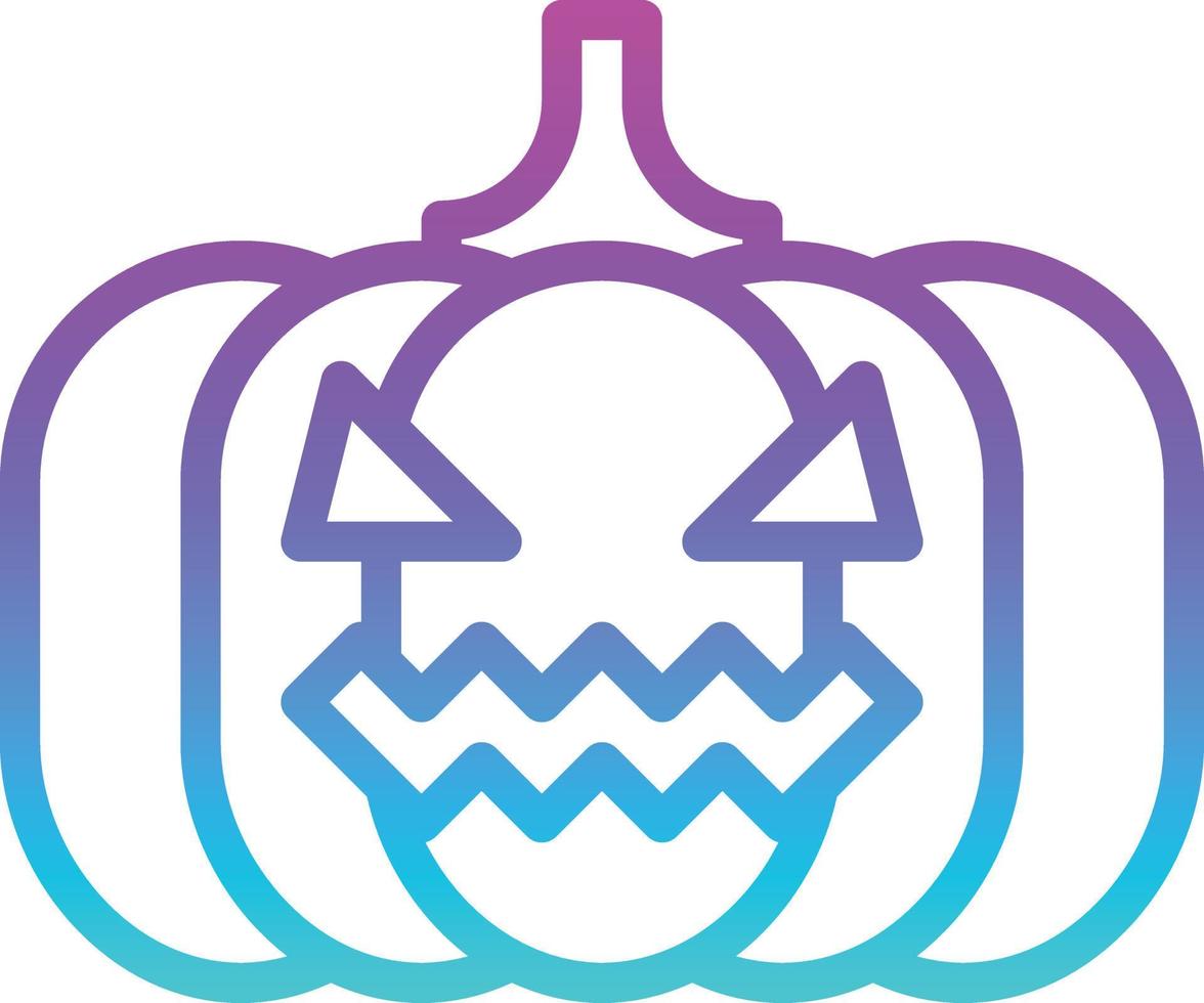 pumpkin head lighting decoration halloween - gradient icon vector