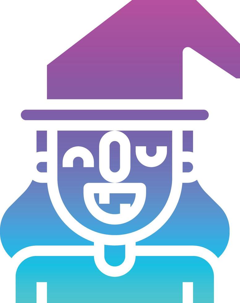 witch wizard magic avatar halloween - solid gradient icon vector