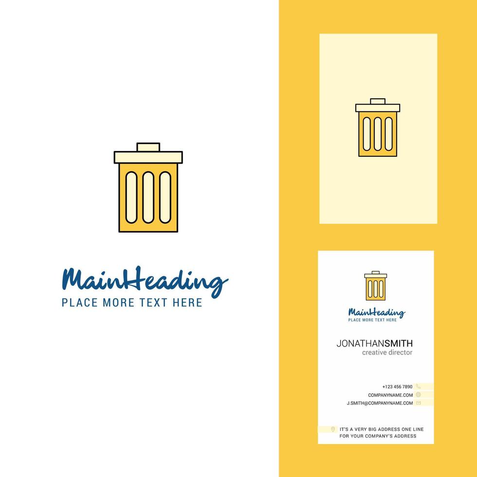 logotipo creativo de basura y vector de diseño vertical de tarjeta de visita
