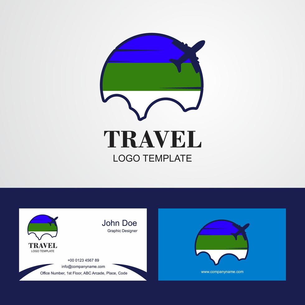 Travel Komi Flag Logo and Visiting Card Design vector