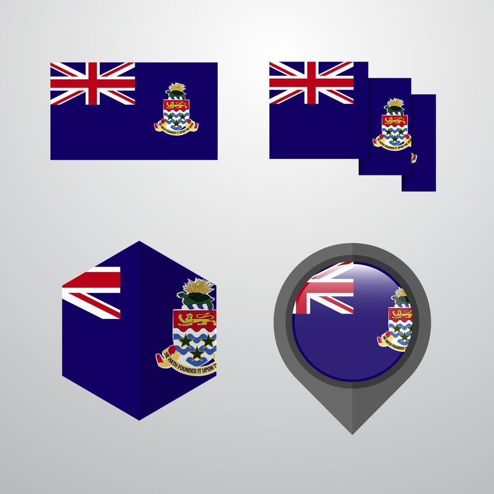 Cayman Islands flag design set vector