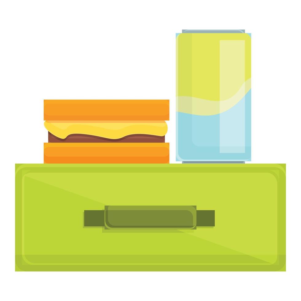 icono de sándwich de desayuno escolar, estilo de dibujos animados vector