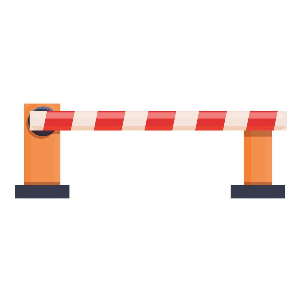 Railway barrier icon, cartoon style vector