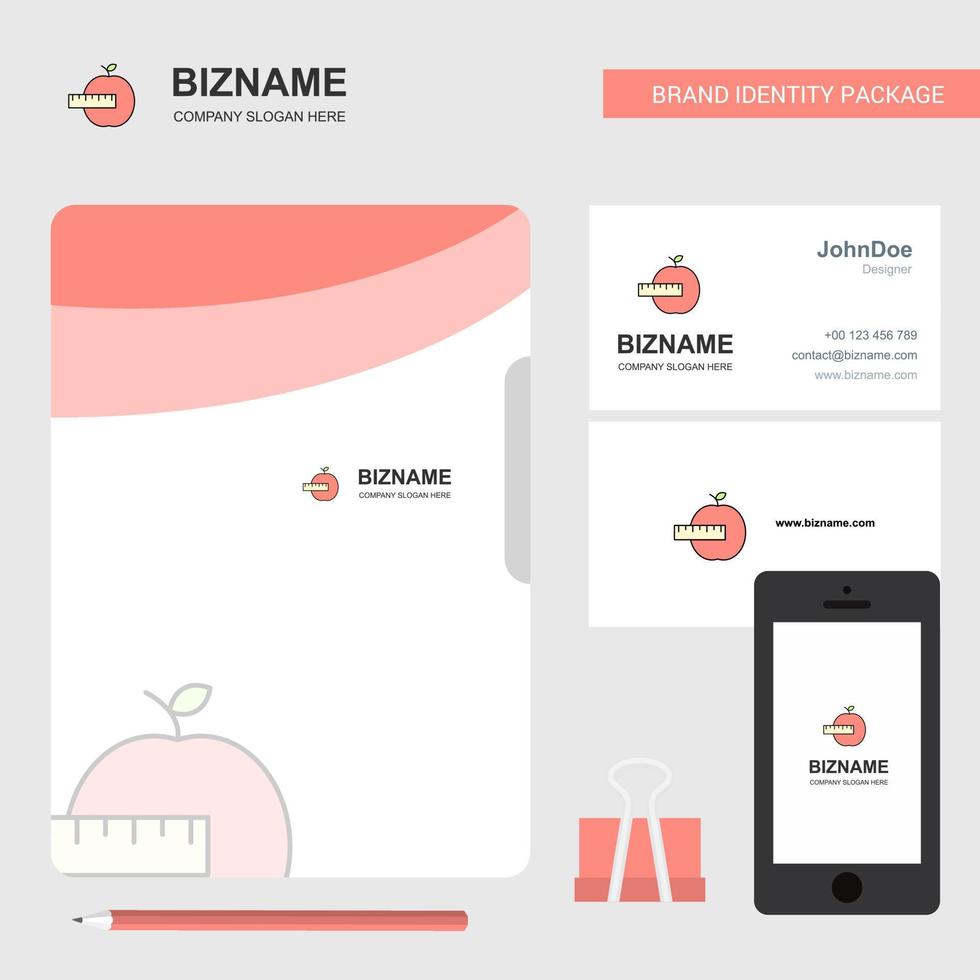 Apple Business Logo File Cover Visiting Card and Mobile App Design Vector Illustration