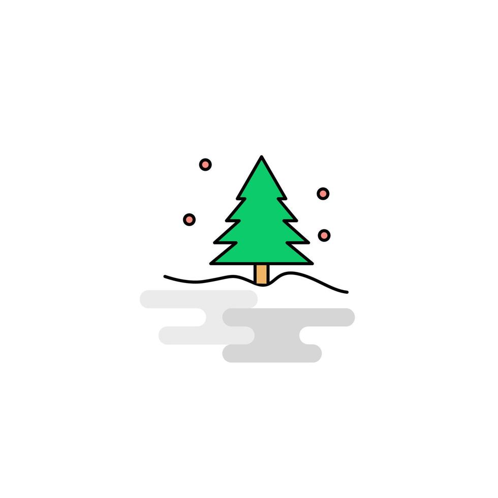 Flat Christmas tree Icon Vector