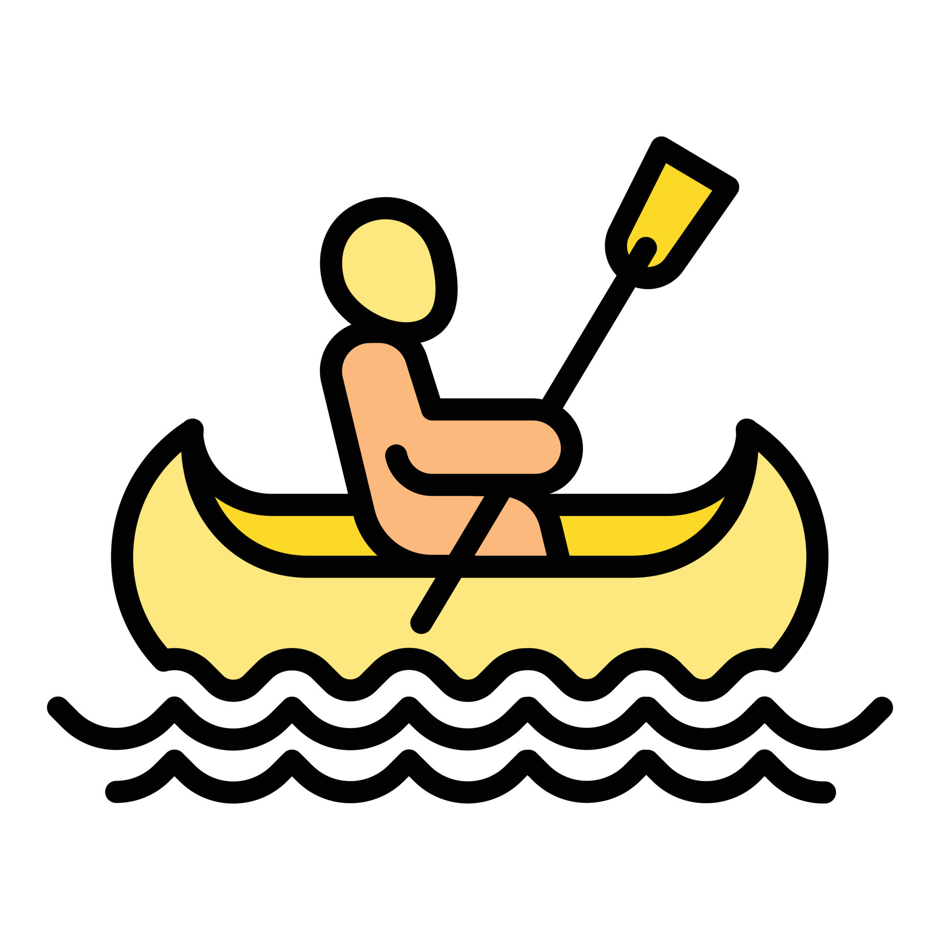 Water paddle icon outline vector. Canoe boat 14349340 Vector Art at