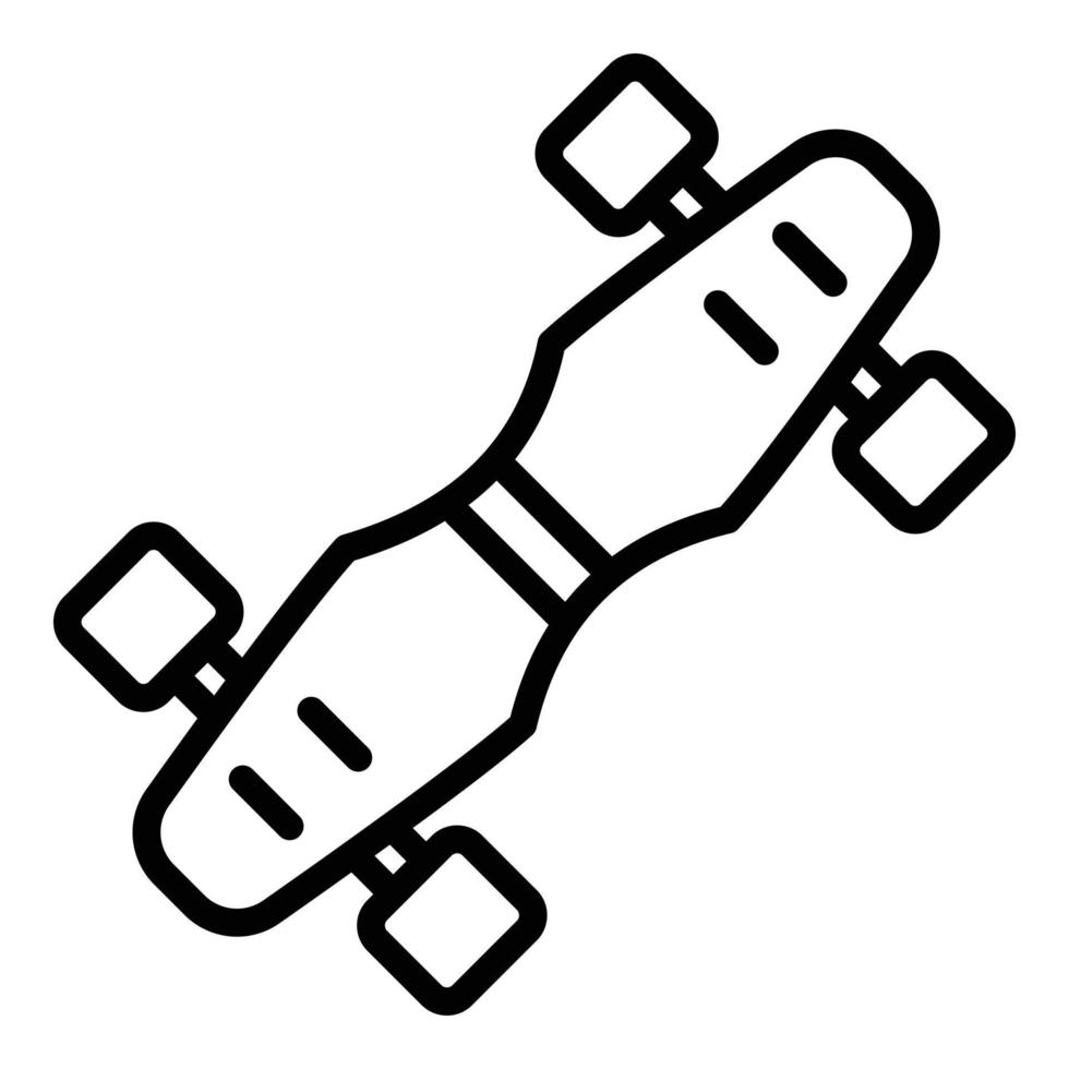 Extreme skateboard icon, outline style vector