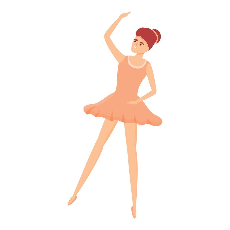 icono de bailarina, estilo de dibujos animados vector