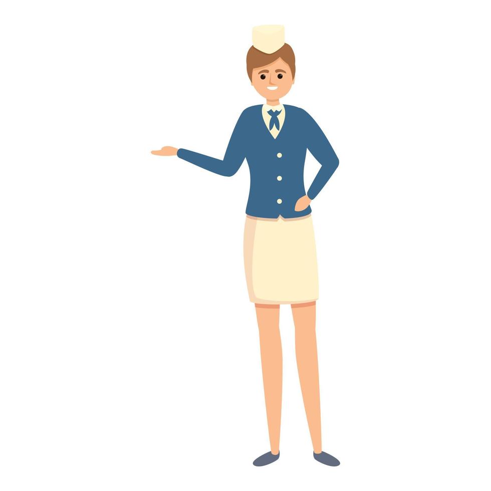 Stewardess icon, cartoon style vector