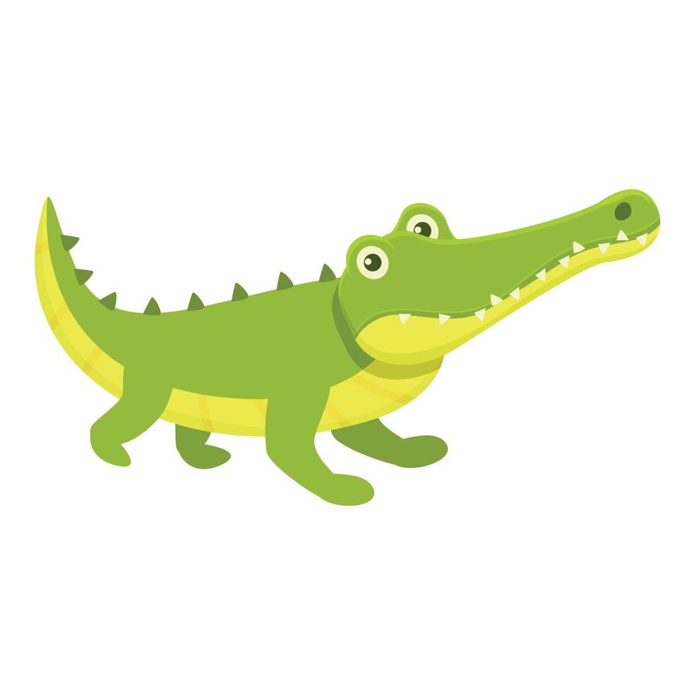 Ready crocodile icon, cartoon style vector