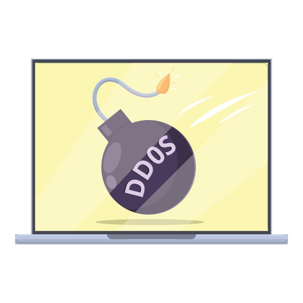 Dos malware bomb icon, cartoon style vector