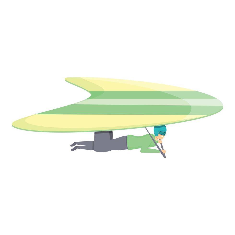 Fly hang glider icon, cartoon style vector