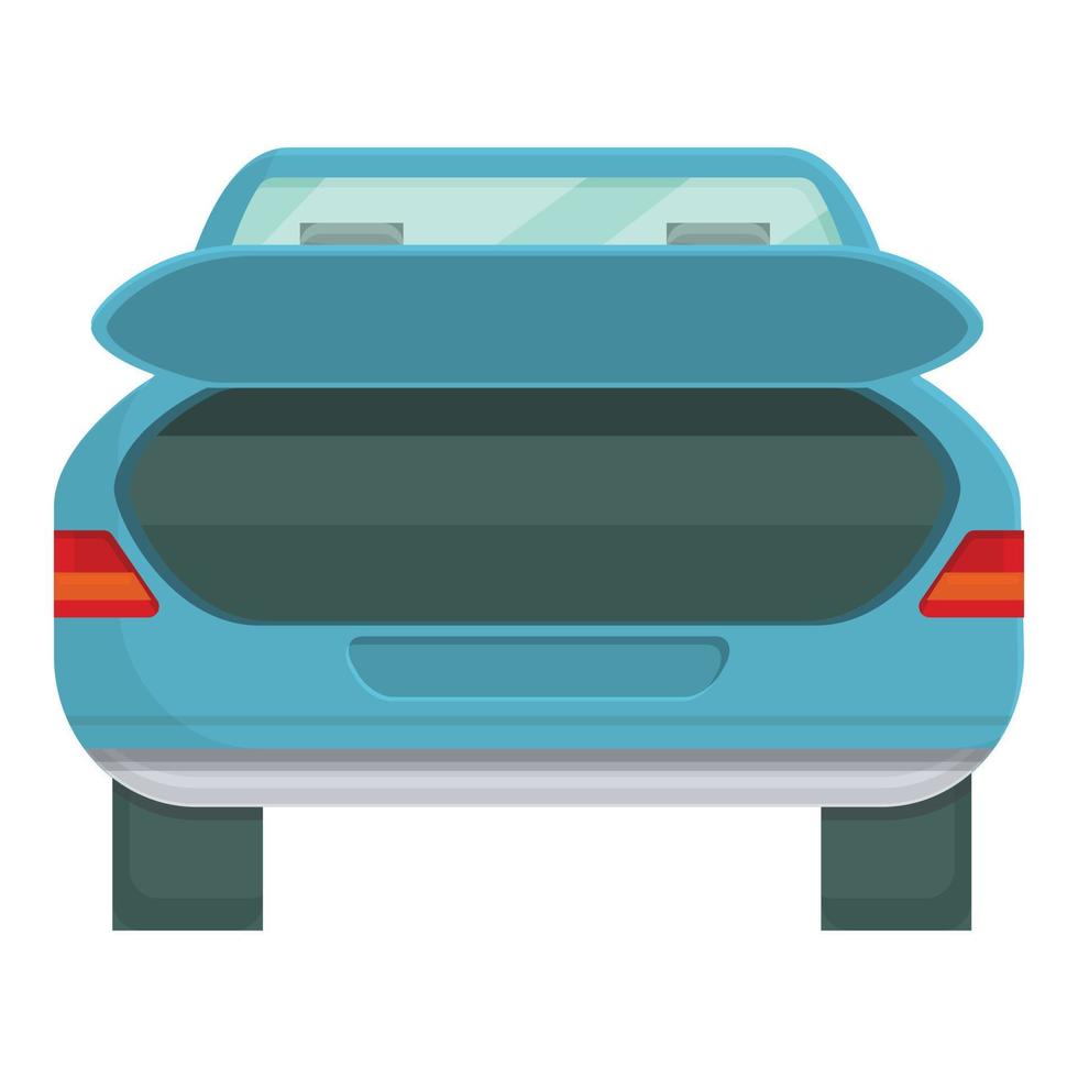 Empty trunk car icon, cartoon style vector