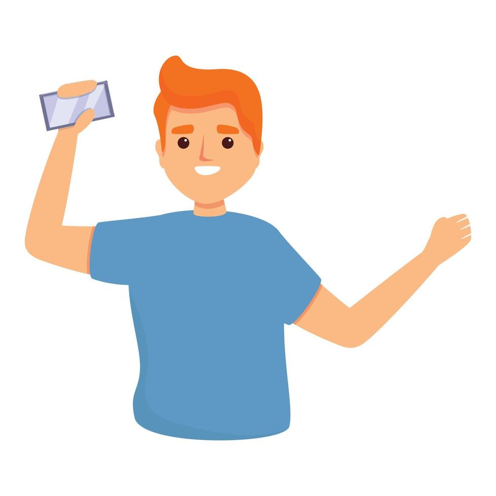 Take new smartphone icon, cartoon style vector