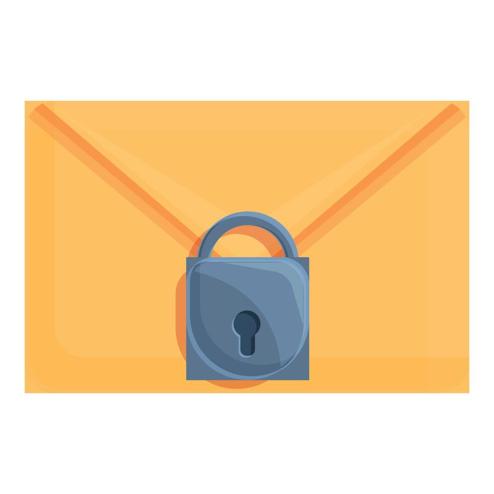 Mail password protection icon, cartoon style vector