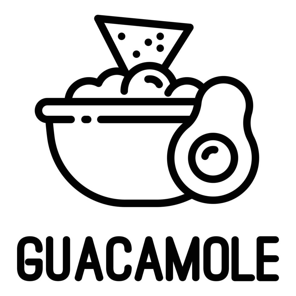 Guacamole icon, outline style vector