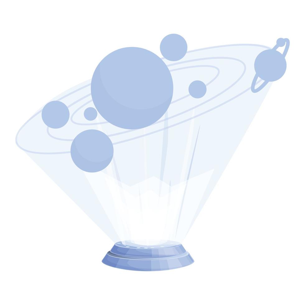 Solar system hologram icon cartoon vector. Space future vector
