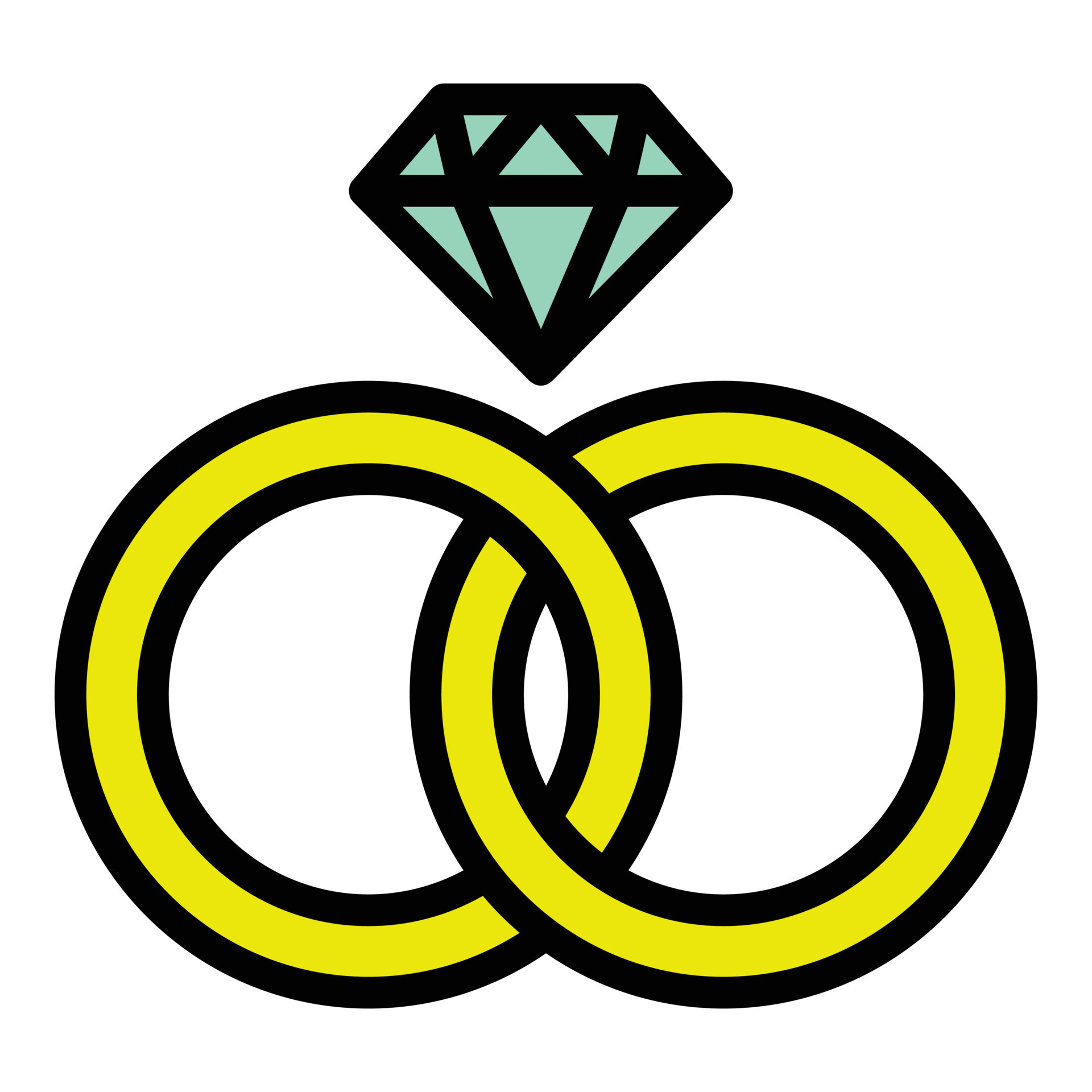 Wedding rings icon outline vector. Gold ring 14349472 Vector Art at Vecteezy