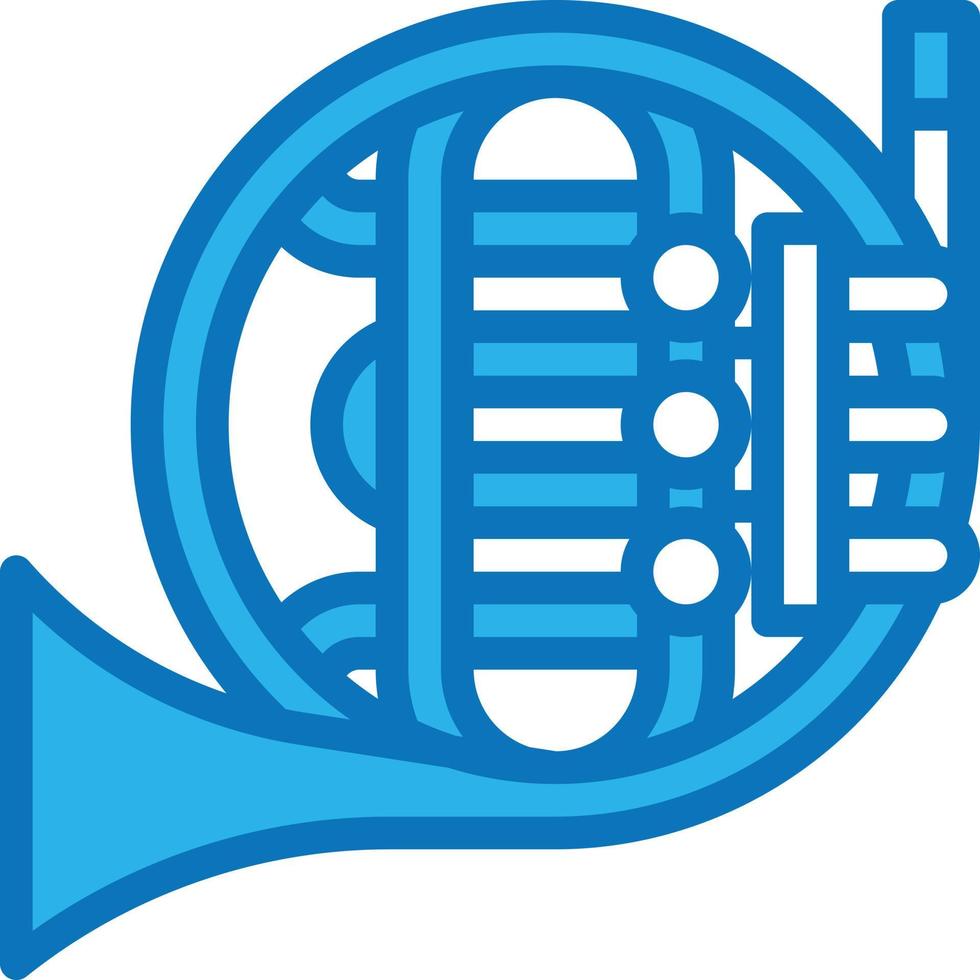 french horn music musical instrument - blue icon vector