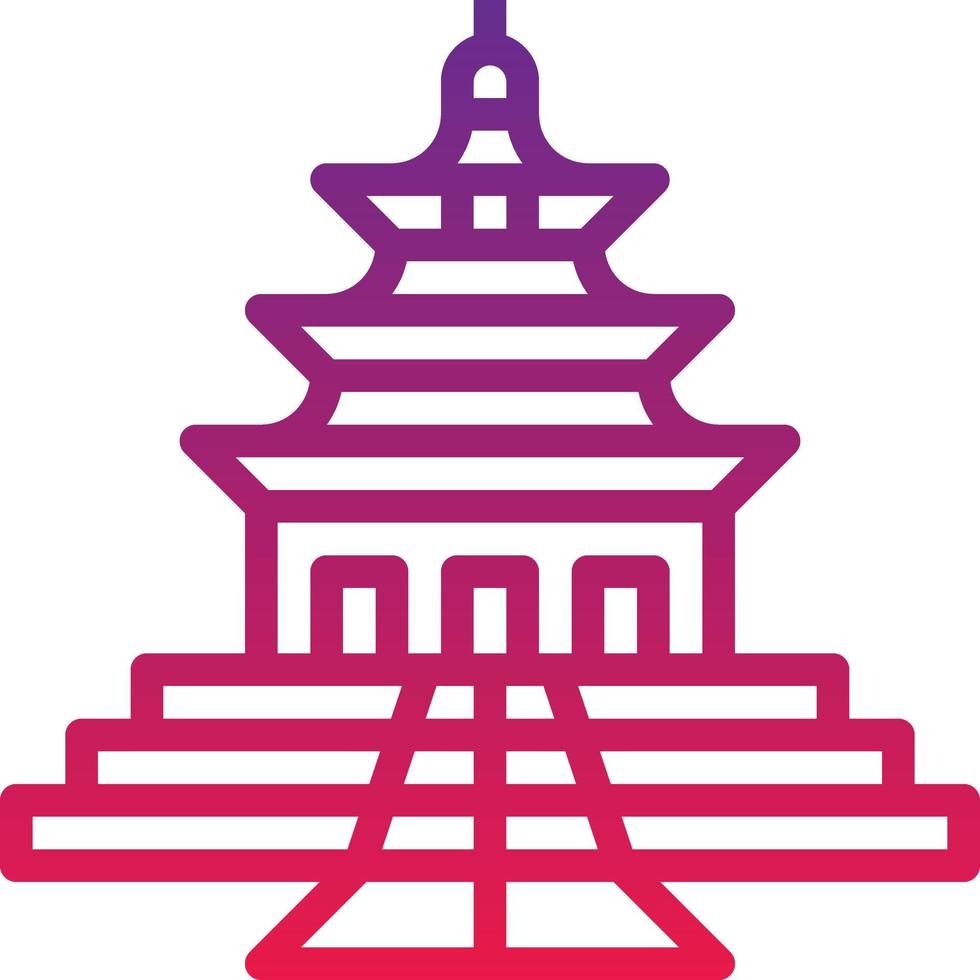 temple of heaven temple chinese religious travel - gradient icon vector