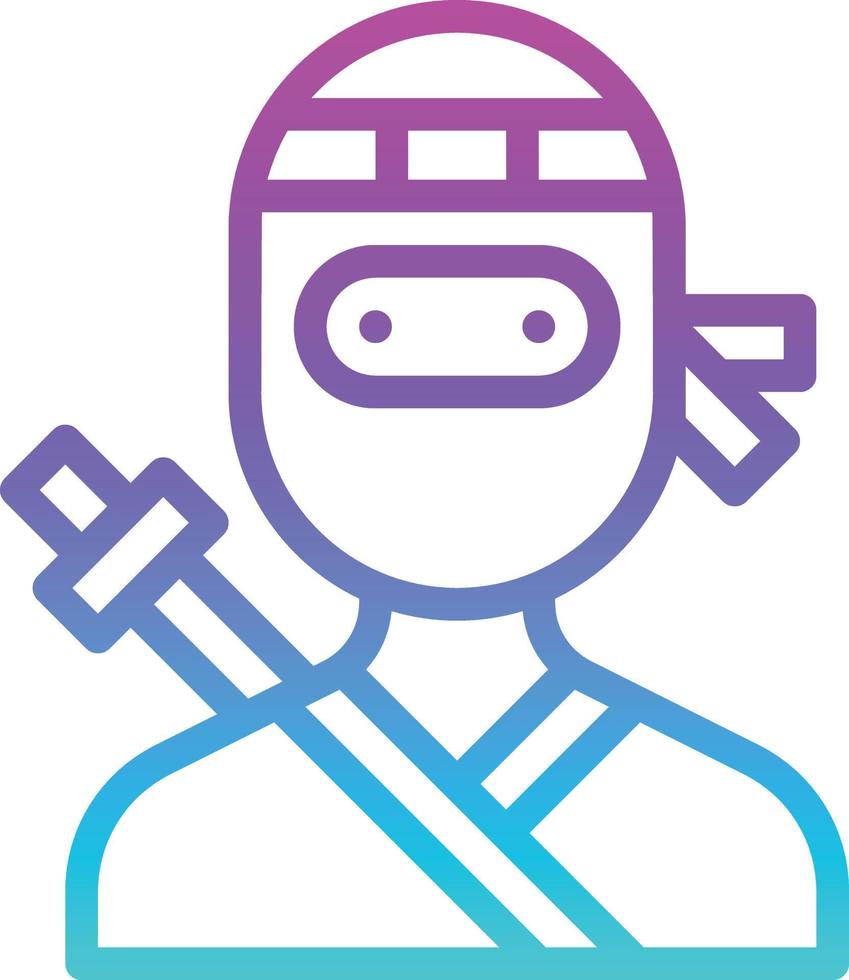 ninja assassin thief avatar japan - gradient icon vector