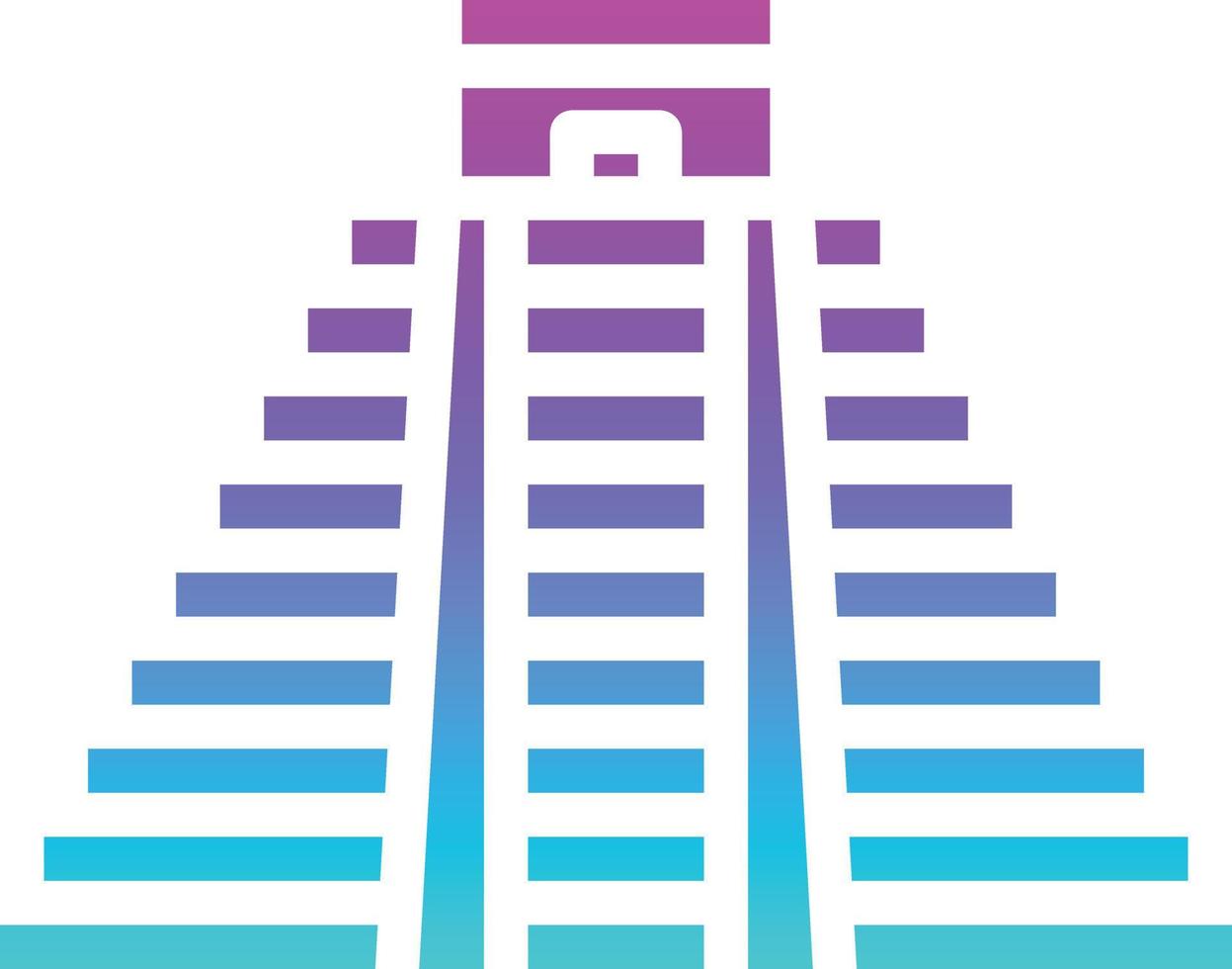 chichen itza mexico landmark building - solid gradient icon vector