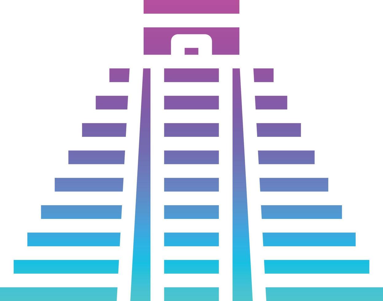 chichen itza mexico landmark building - solid gradient icon vector