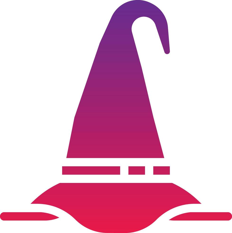 hat wizard witch magic halloween - solid gradient icon vector