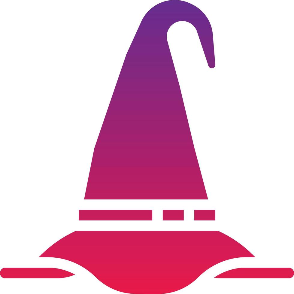 hat wizard witch magic halloween - solid gradient icon vector