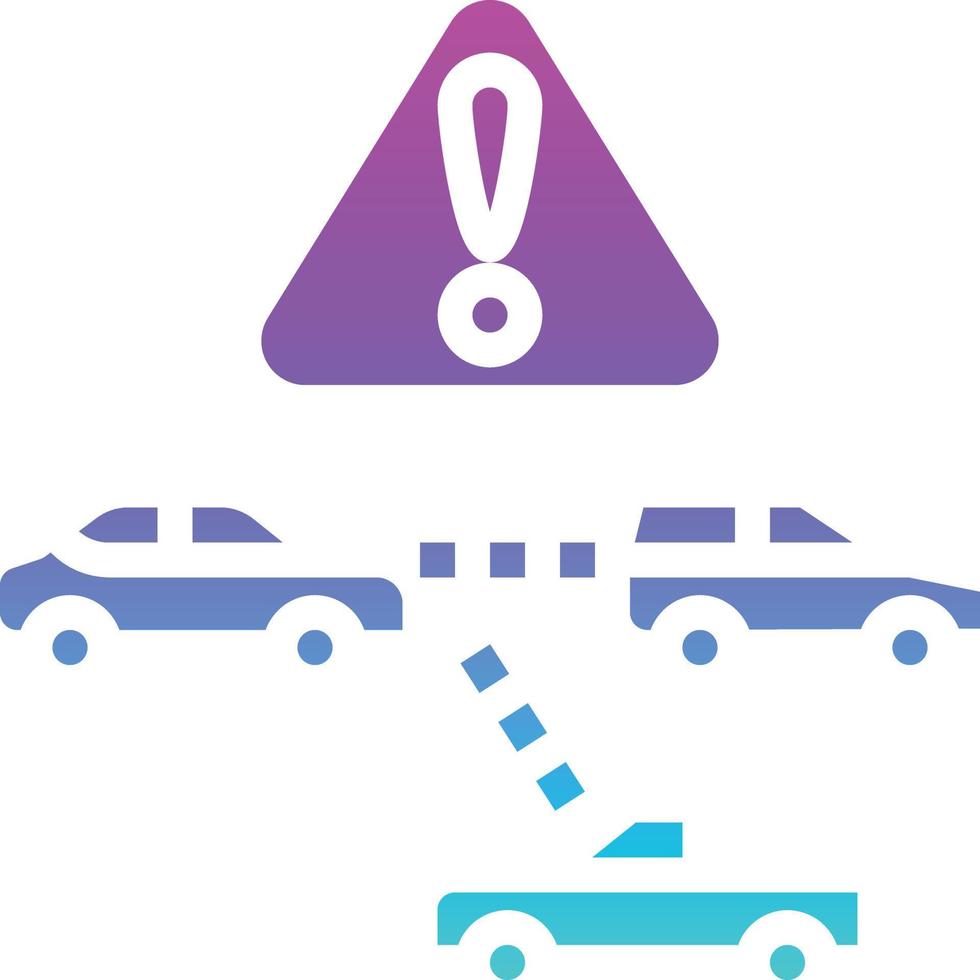 collision avoidance warning ai artificial intelligence - solid gradient icon vector