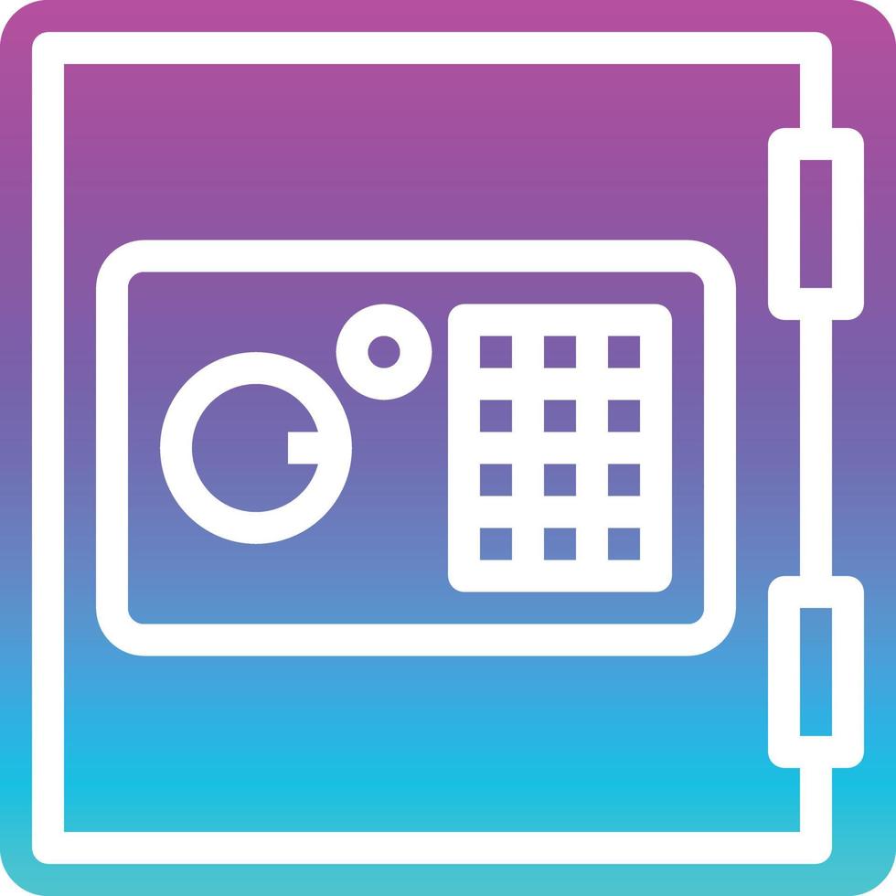 safe box deposit confidential security banking - solid gradient icon vector