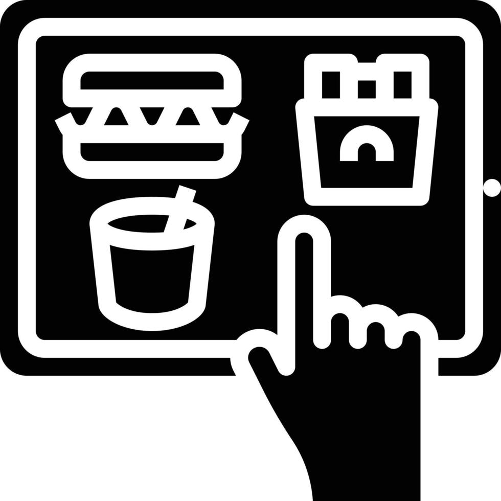 tablet order online food delivery - solid icon vector