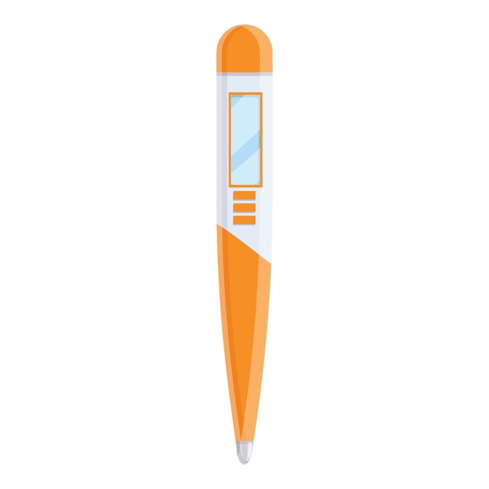 Electronic digital thermometer icon, cartoon style vector