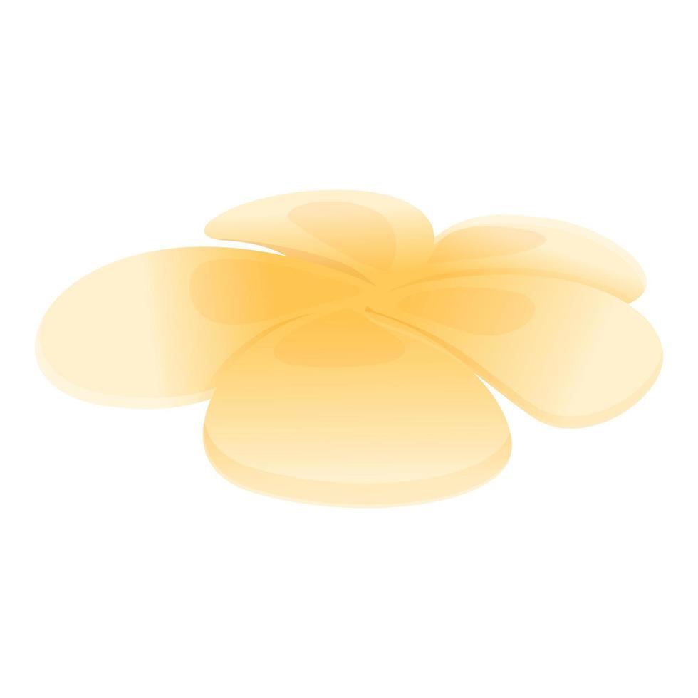 Blossom plumeria icon, cartoon style vector