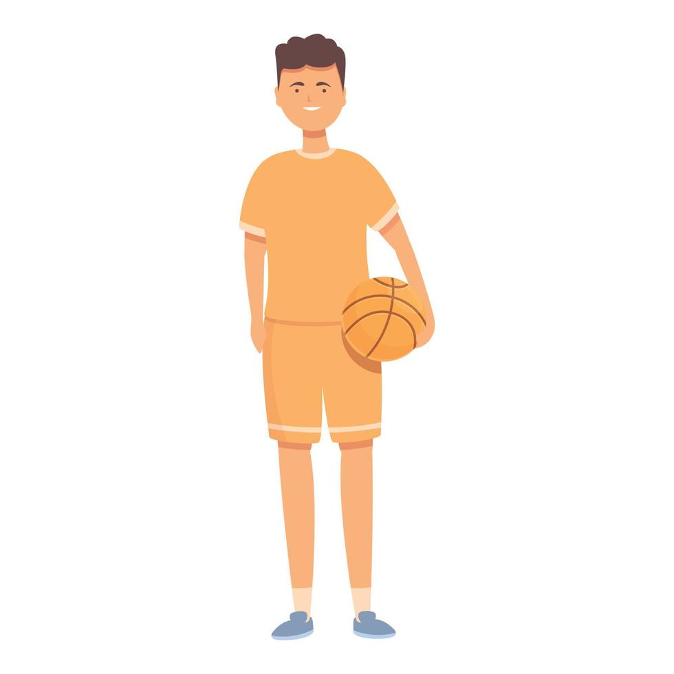 Kid basketball player icon cartoon vector. Sport school vector