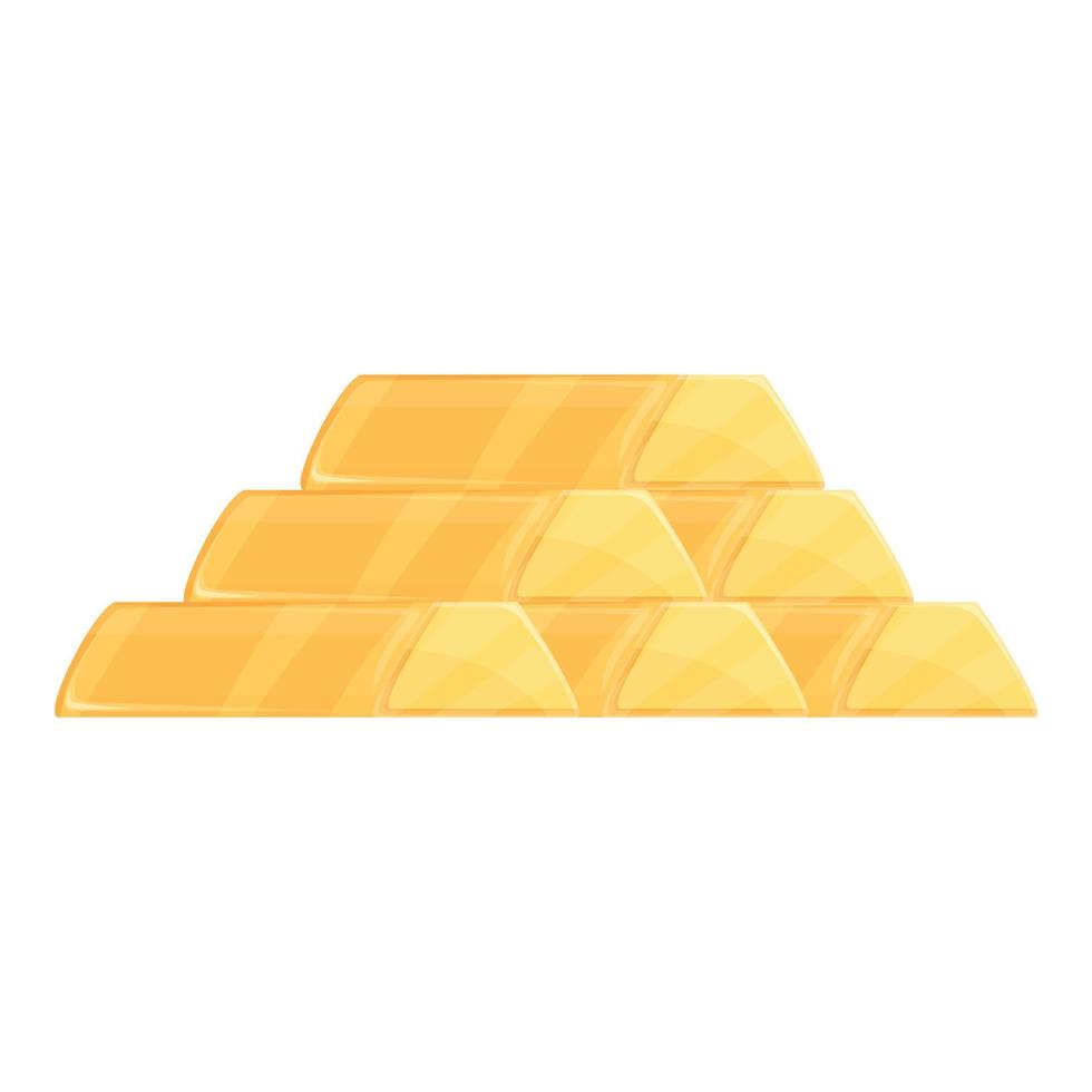 Gold bar icon cartoon vector. Stone ore vector