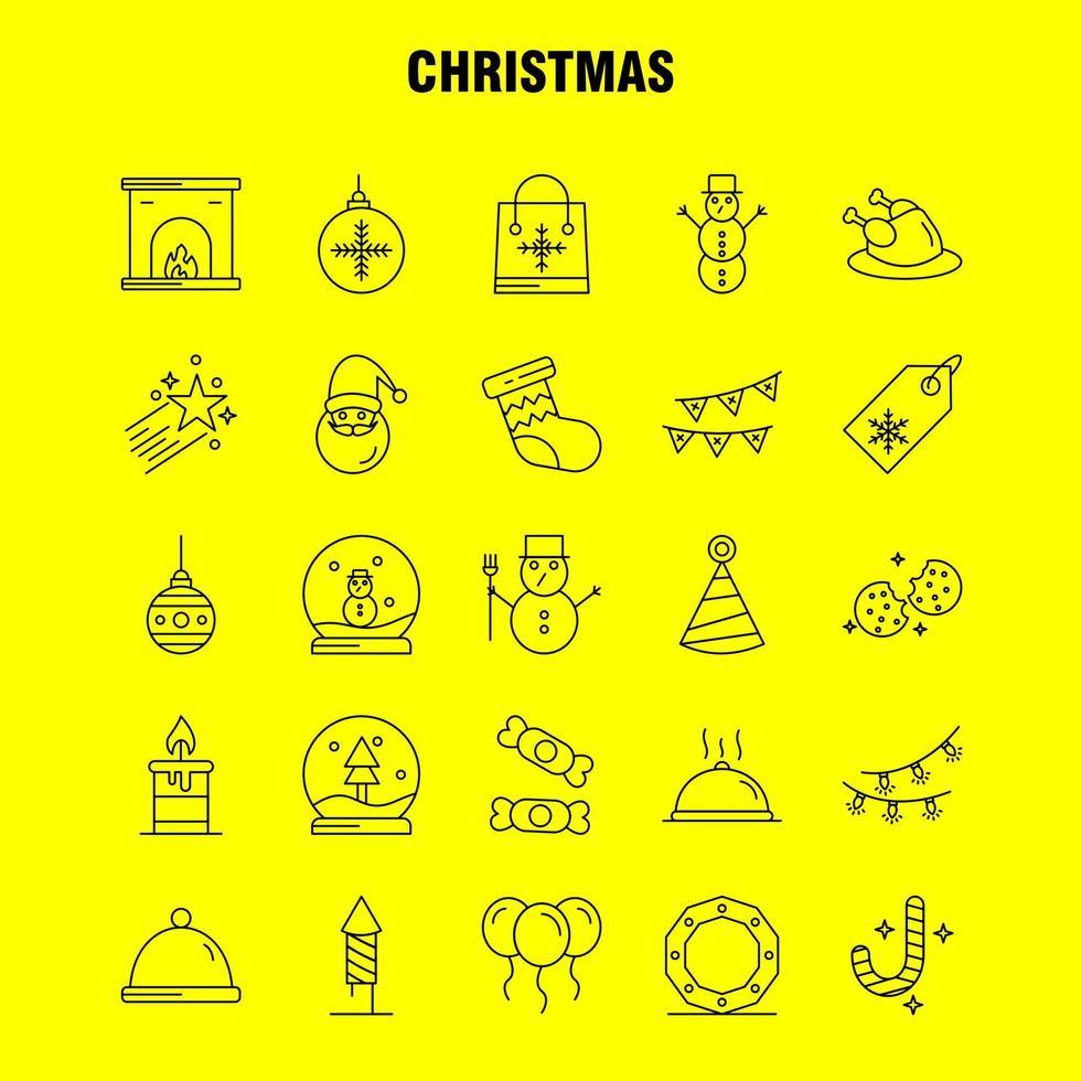 Christmas Line Icon for Web Print and Mobile UXUI Kit Such as Candle Light Christmas Xmas Astronomy Moon Space Star Pictogram Pack Vector