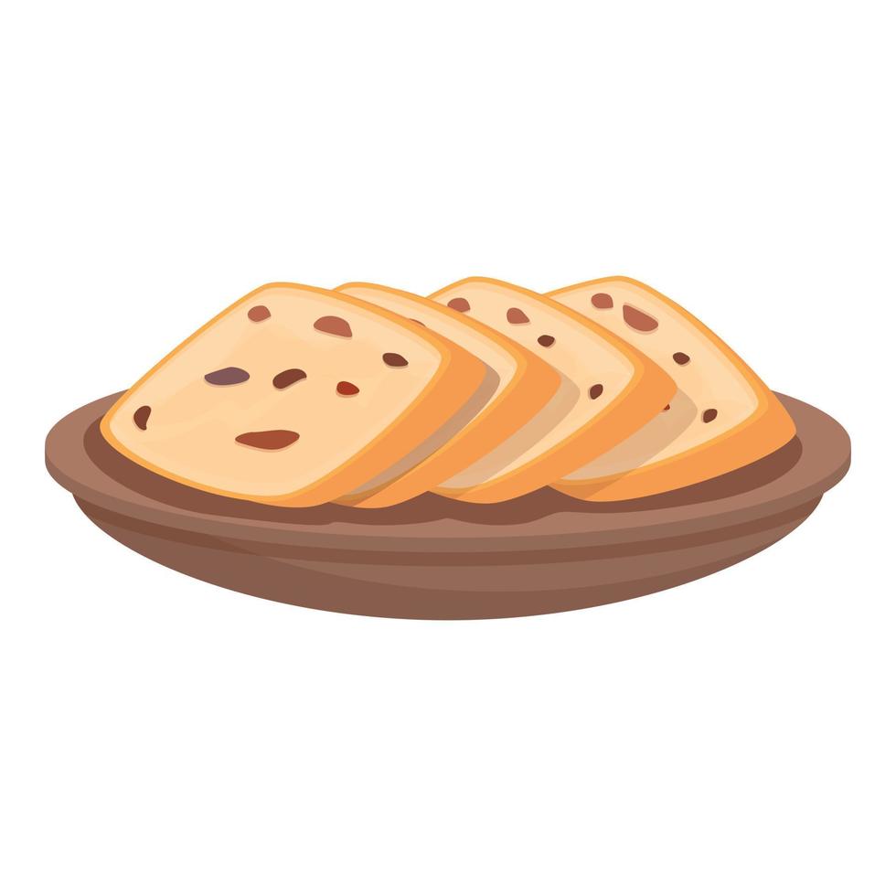 Nut bread icon cartoon vector. Austria cuisine vector